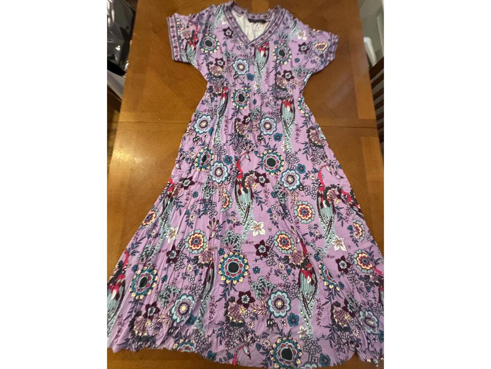 Colleen Lopez Lavender Floral Maxi Dress Size Large